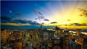 new york,şehir,bina,günbatımı