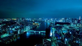 tokyo,şehir,akşam,nehir,bina