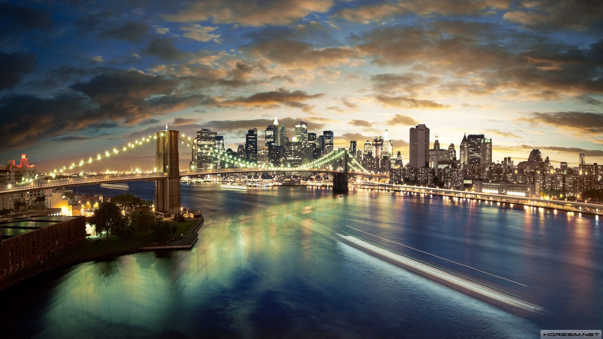 new york,şehir,köprü,günbatımı