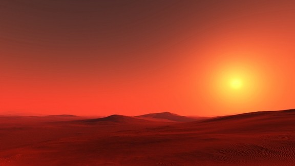 Günbatımı Kızıl Çöl