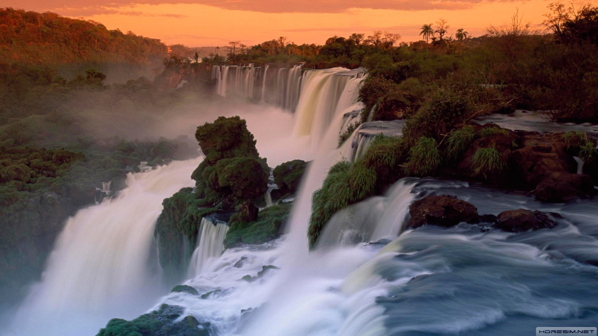 Iguazu,şelale,doğa,günbatımı,orman