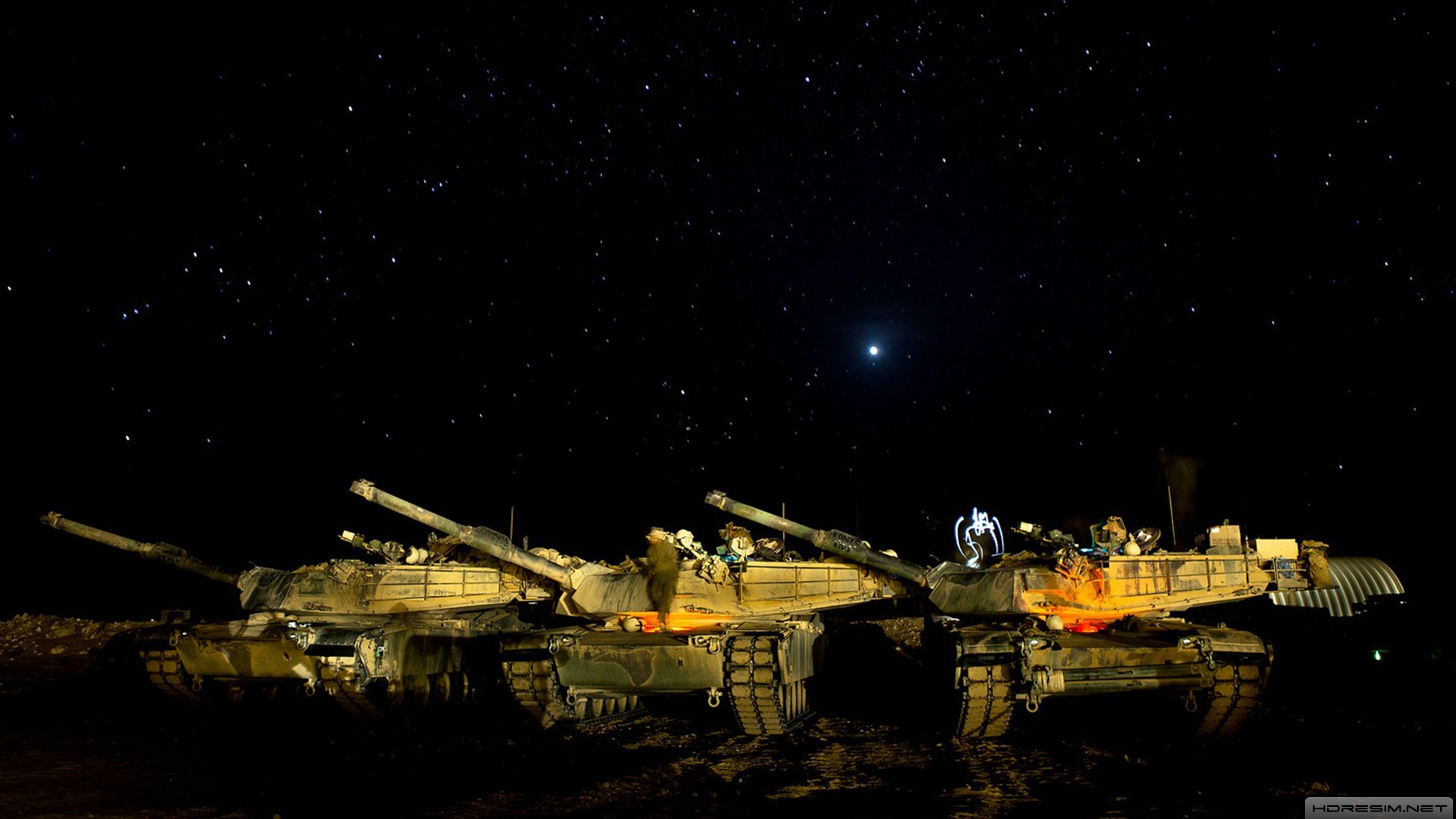 m1 abrams,tank,gökyüzü,askeri taşıt,yıldız,gece