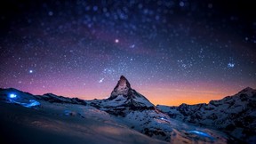 doğa,dağ,yıldız,gökyüzü,kar