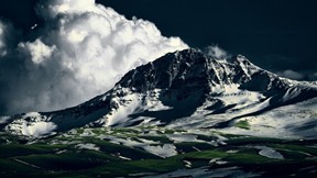 doğa,dağ,kar,bulut